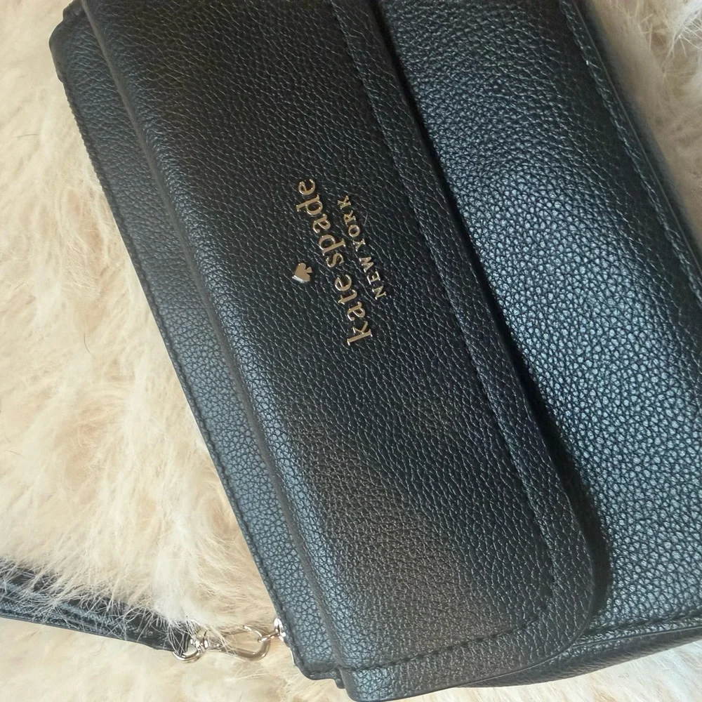 Kate Spade Black Leather Wristlet - Picture 2 of 6